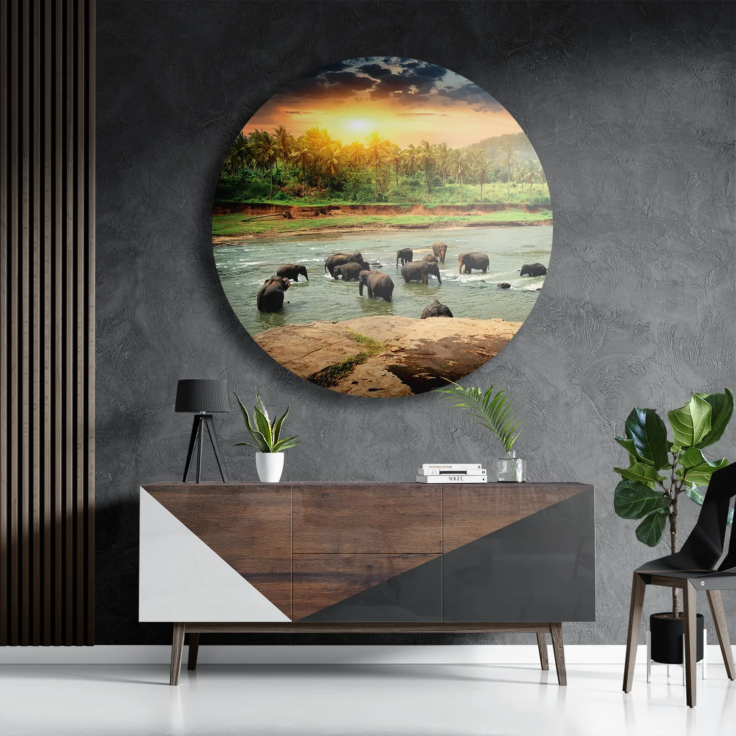 Template_TP_DB_Rond_Dieren_39-3 Schilderij De Rivier Olifanten Rond – Muurcirkel Template TP DB Rond Dieren 39 3