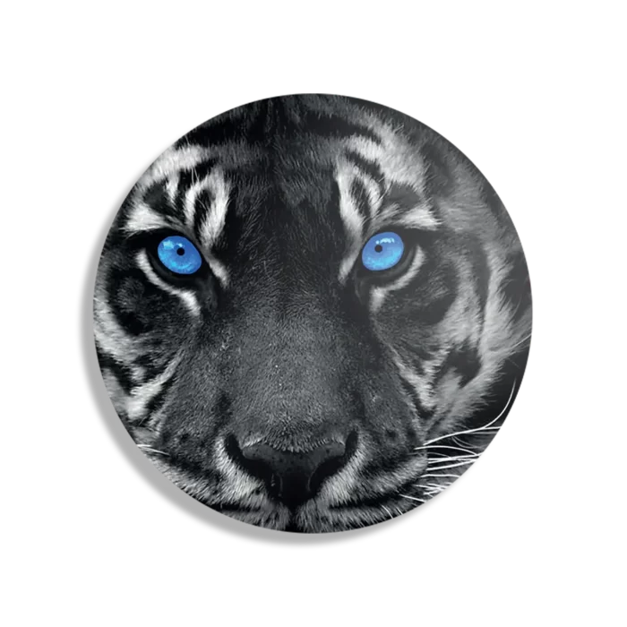 Schilderij Lion With Blue Eyes Rond – Muurcirkel Template TP DB Rond Dieren 42 1