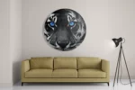 Schilderij Lion With Blue Eyes Rond – Muurcirkel Template TP DB Rond Dieren 42 2
