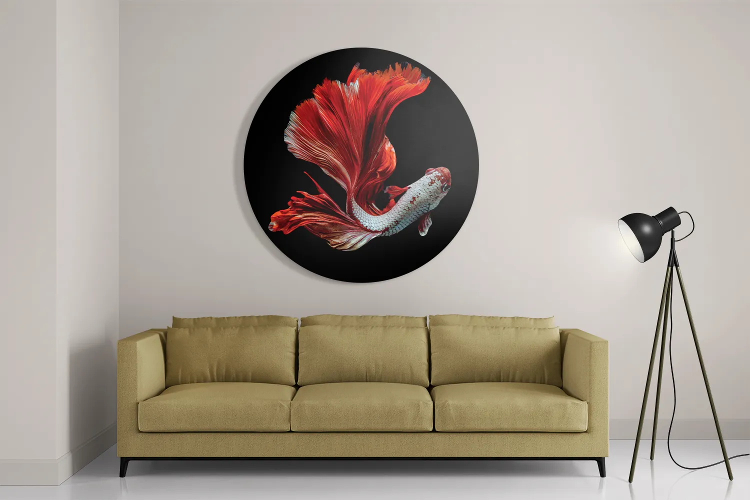 Schilderij The Betta Fish Rond – Muurcirkel Template TP DB Rond Dieren 43 2