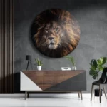 Schilderij The Lion Rond – Muurcirkel Template TP DB Rond Dieren 5 3