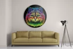 Schilderij Colored Cat Rond – Muurcirkel Template TP DB Rond Dieren 76 2