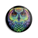Schilderij Colored Owl 01 Rond – Muurcirkel Template TP DB Rond Dieren 82 1