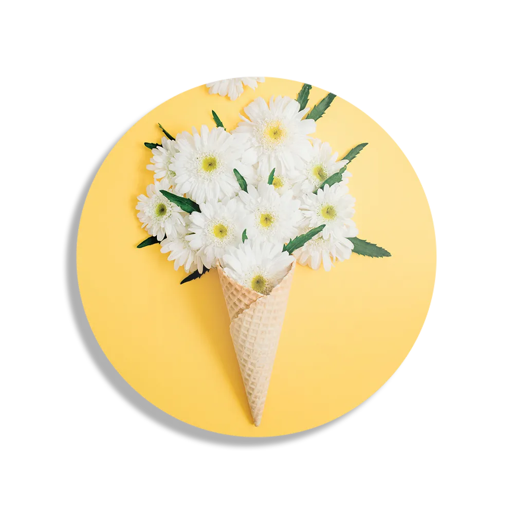 Schilderij Ijshoorn met Bloemen Rond – Muurcirkel Template TP DB Rond Eten En Drinken 15 1