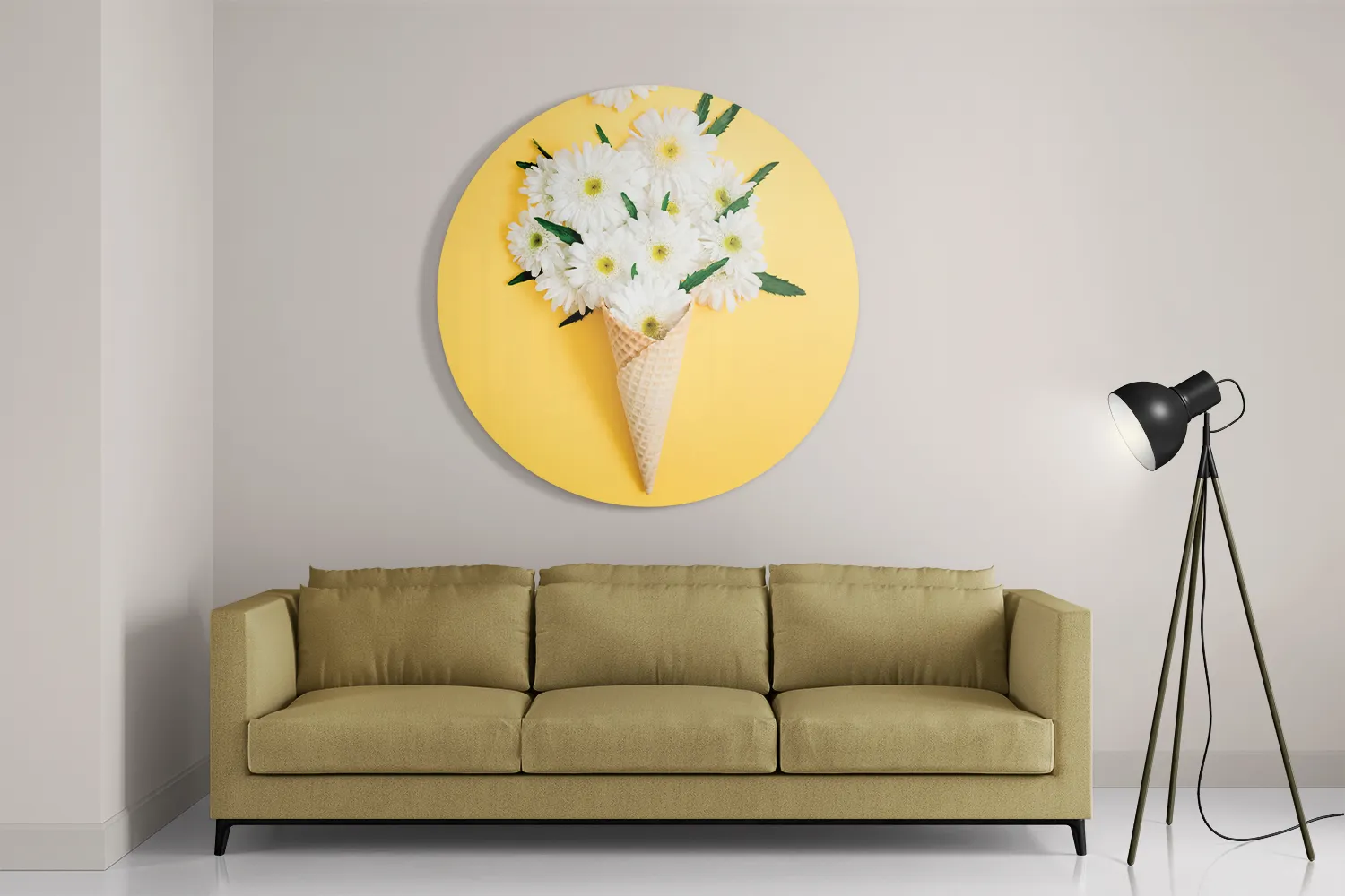 Schilderij Ijshoorn met Bloemen Rond – Muurcirkel Template TP DB Rond Eten En Drinken 15 2