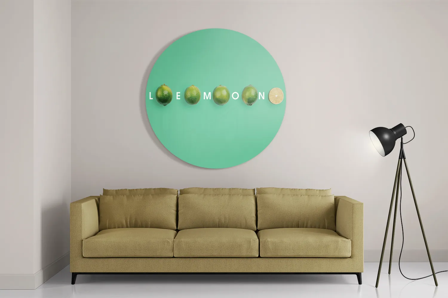 Schilderij Lemon Groen Rond – Muurcirkel Template TP DB Rond Eten En Drinken 2 2