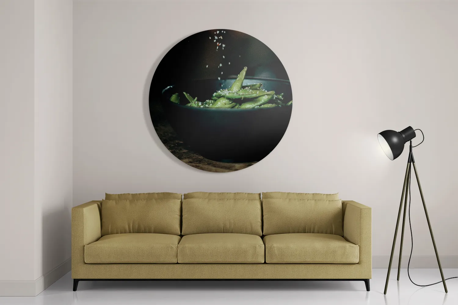 Schilderij Edamame Bonen Gezout Rond – Muurcirkel Template TP DB Rond Eten En Drinken 21 2