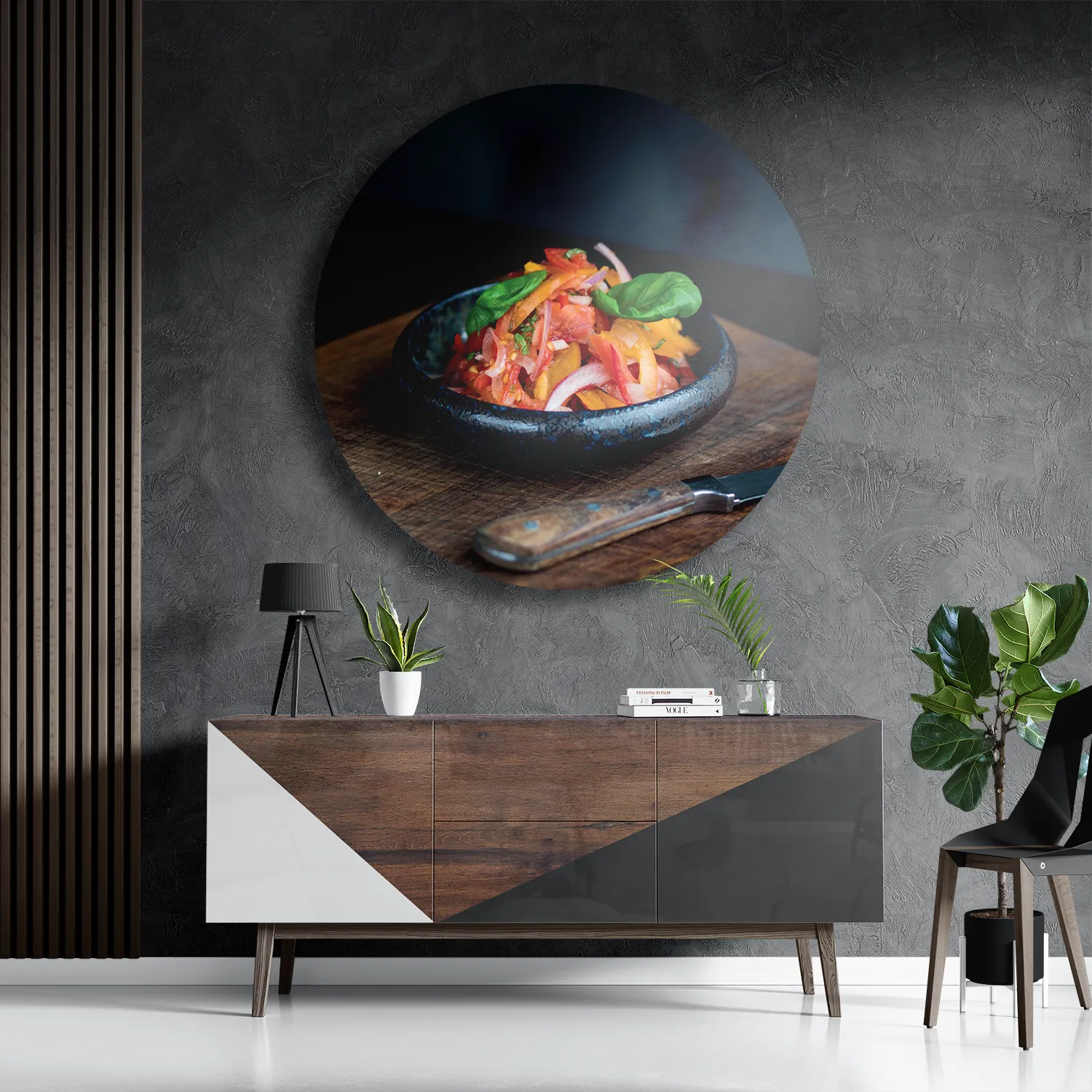 Schilderij Gegrillde Groentes Rond – Muurcirkel Template TP DB Rond Eten En Drinken 29 3