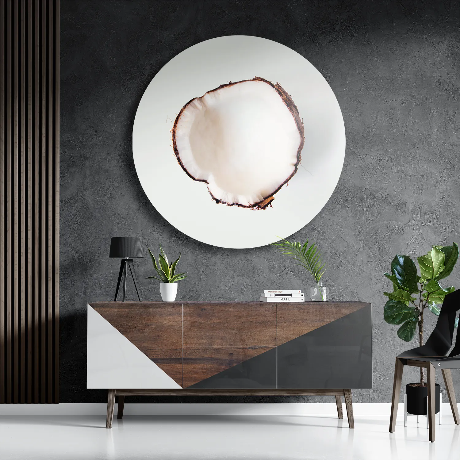 Schilderij Coconut Rond – Muurcirkel Template TP DB Rond Eten En Drinken 3 3