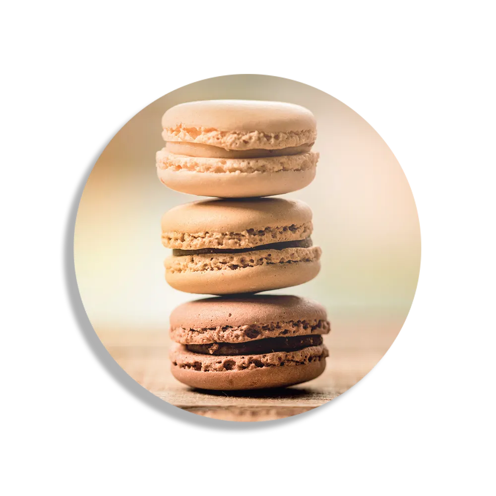 Schilderij Macarons Beige Tinten 02 Rond – Muurcirkel Template TP DB Rond Eten En Drinken 31 1
