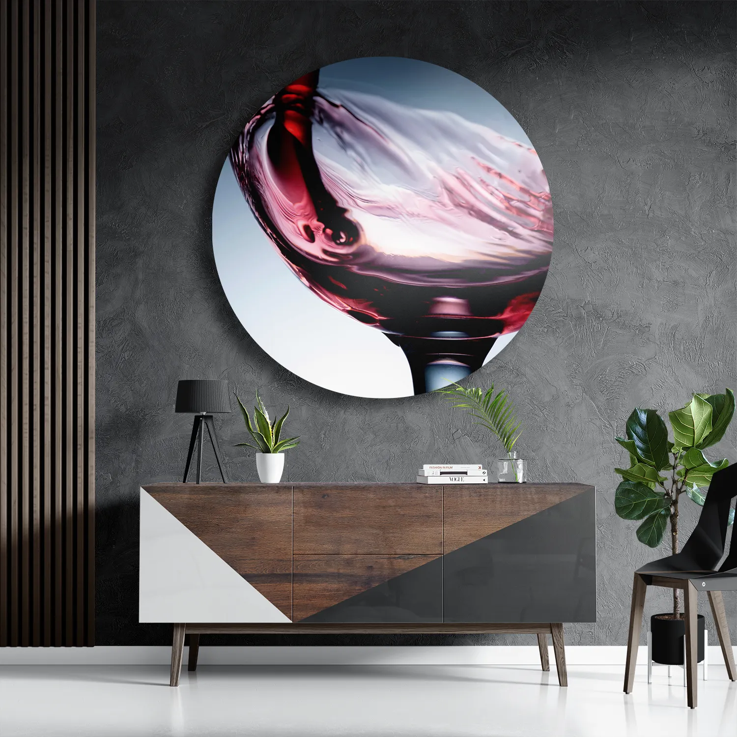 Schilderij Glas Rode wijn 01 Rond – Muurcirkel Template TP DB Rond Eten En Drinken 36 3