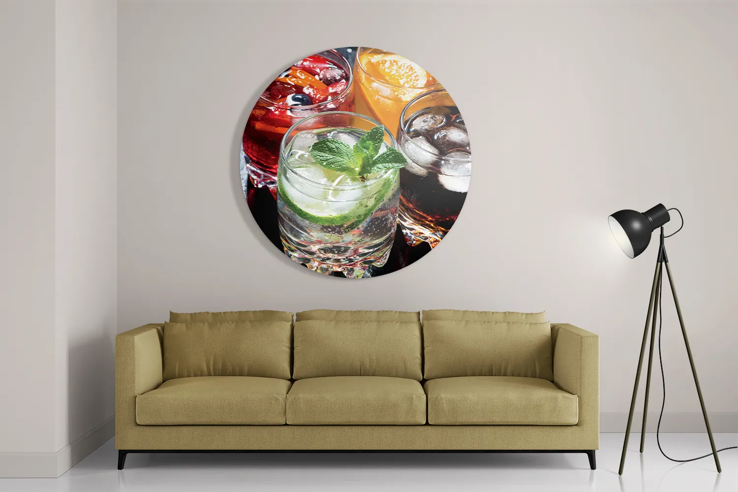 Schilderij Cocktails Rond – Muurcirkel Template TP DB Rond Eten En Drinken 37 2