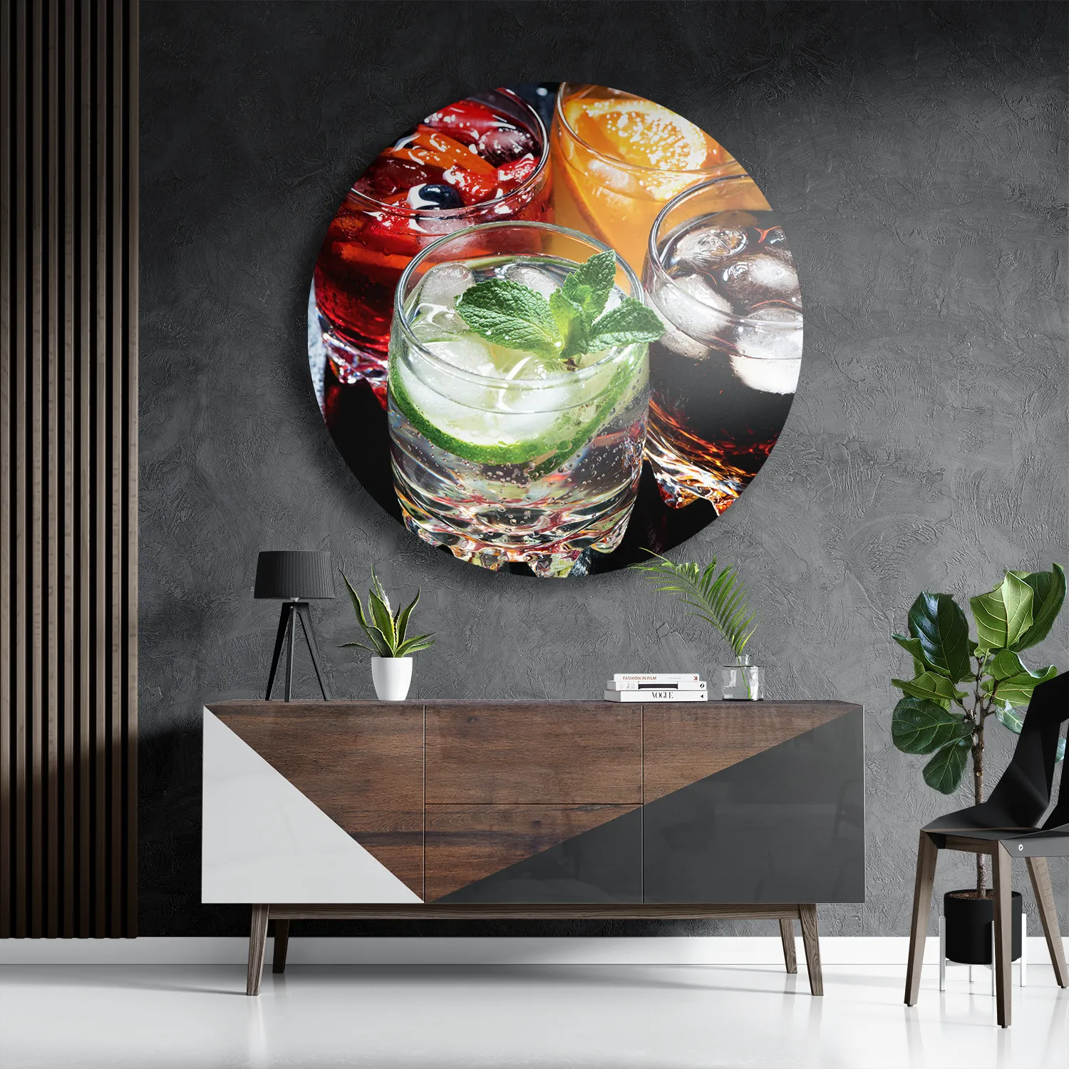 Schilderij Cocktails Rond – Muurcirkel Template TP DB Rond Eten En Drinken 37 3