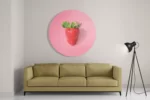 Schilderij Strawberry Rond – Muurcirkel Template TP DB Rond Eten En Drinken 4 2