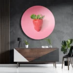 Schilderij Strawberry Rond – Muurcirkel Template TP DB Rond Eten En Drinken 4 3