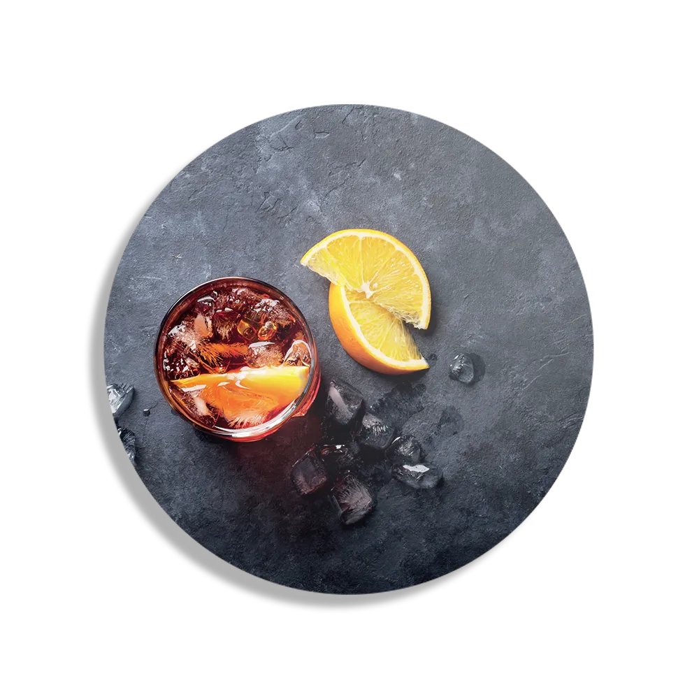 Schilderij Cocktail met Citroen Rond – Muurcirkel Template TP DB Rond Eten En Drinken 42 1