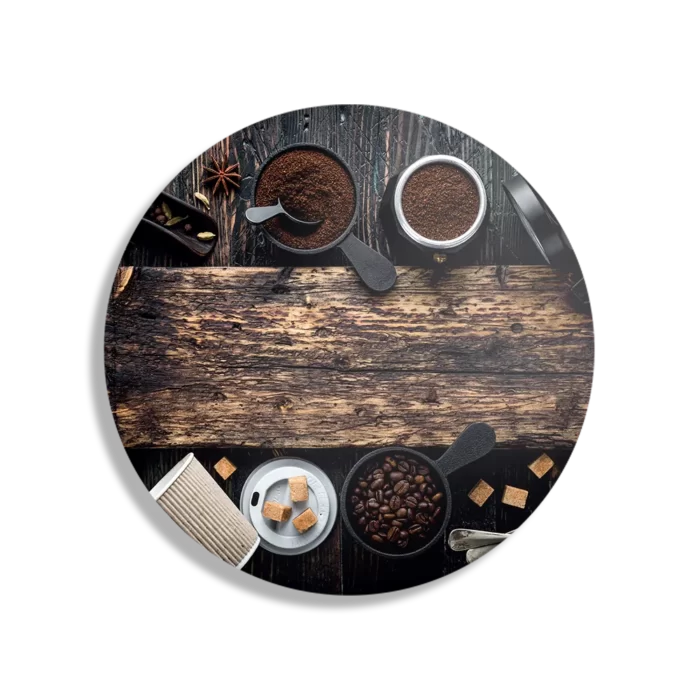 Schilderij Home Made Coffees Set Rond – Muurcirkel Template TP DB Rond Eten En Drinken 43 1
