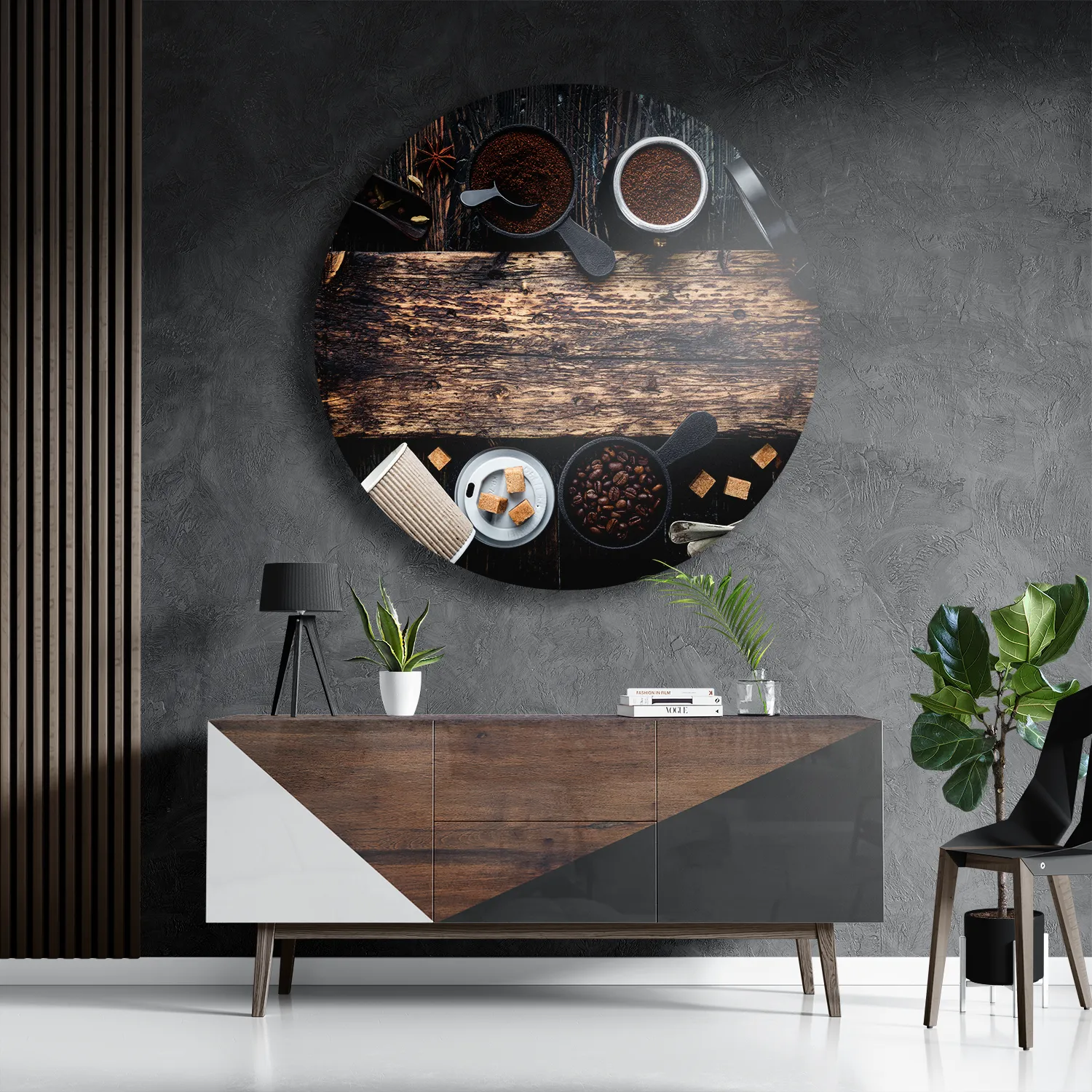 Schilderij Home Made Coffees Set Rond – Muurcirkel Template TP DB Rond Eten En Drinken 43 3