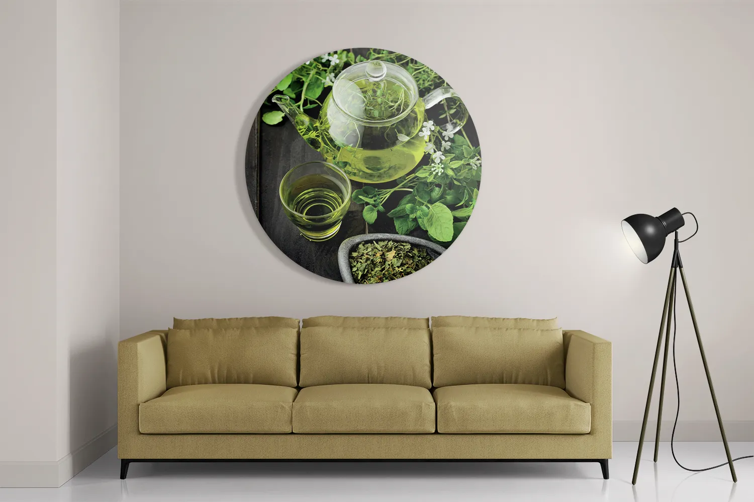 Schilderij Mint Thee Rond – Muurcirkel Template TP DB Rond Eten En Drinken 49 2