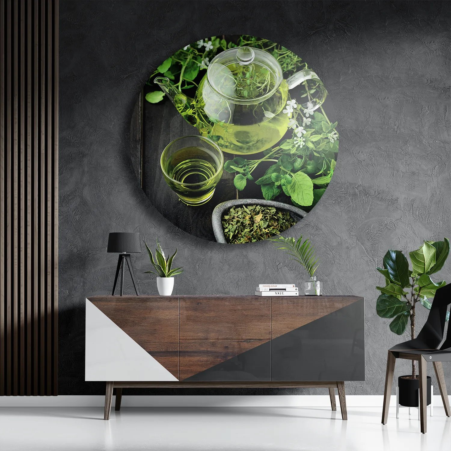 Schilderij Mint Thee Rond – Muurcirkel Template TP DB Rond Eten En Drinken 49 3