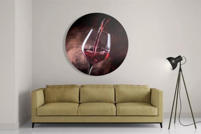 Schilderij Glas Rode wijn 02 Rond – Muurcirkel Template TP DB Rond Eten En Drinken 51 2