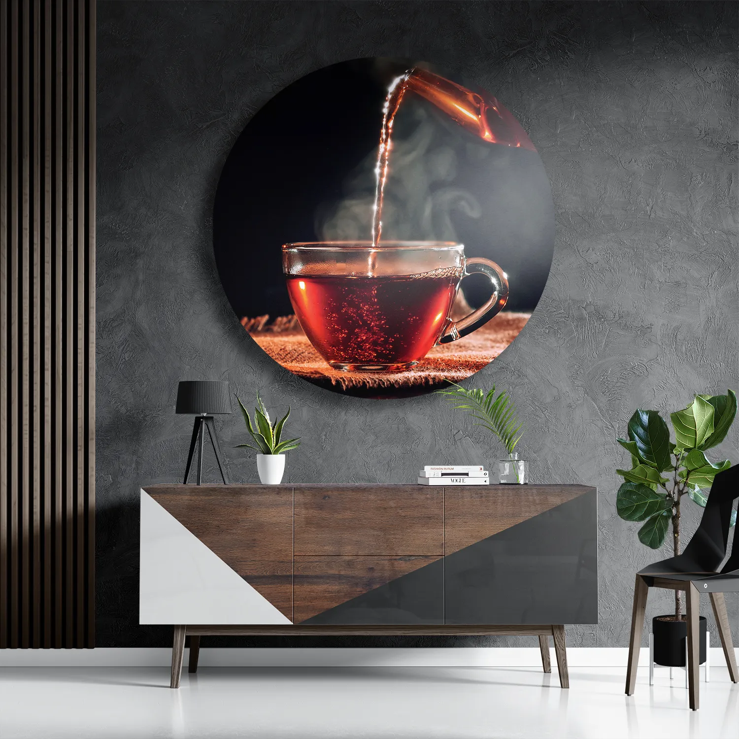 Schilderij Thee Bij Ons Thuis Rond – Muurcirkel Template TP DB Rond Eten En Drinken 52 3