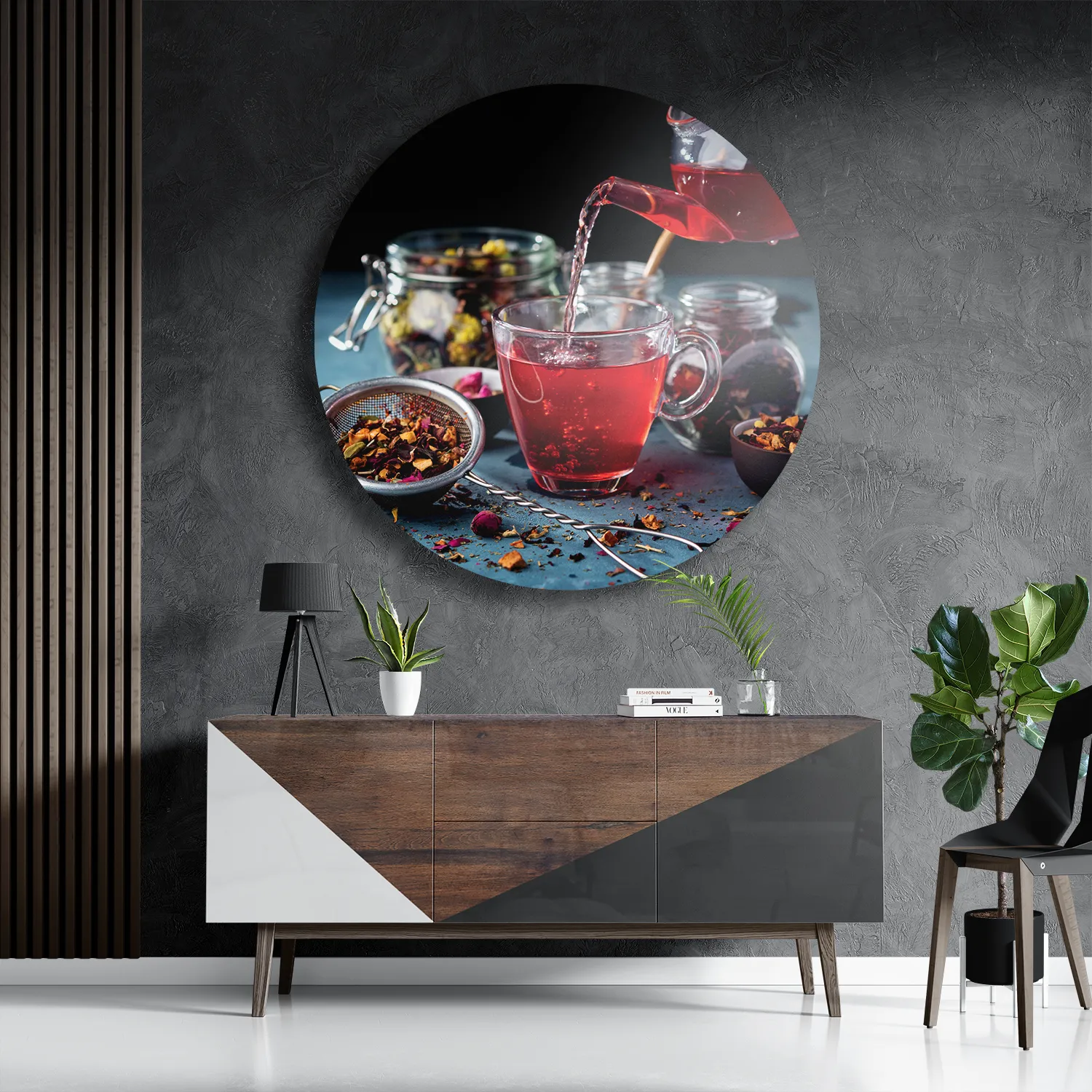 Schilderij Thee met Specerijen Rond – Muurcirkel Template TP DB Rond Eten En Drinken 58 3