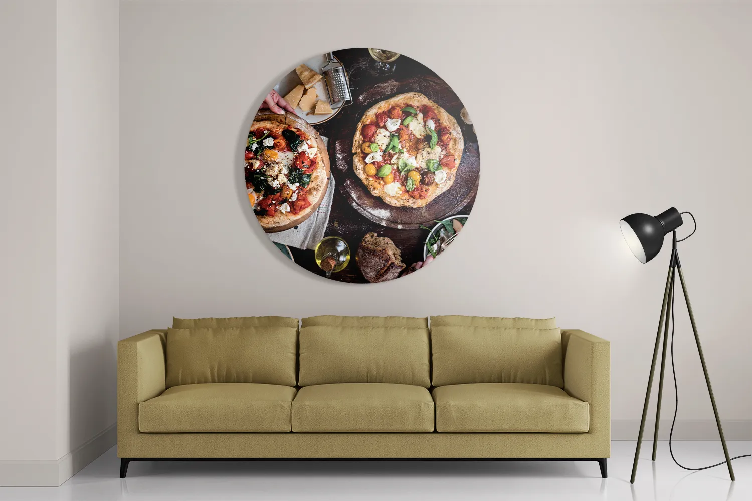 Schilderij Italiaans Restaurant Rond – Muurcirkel Template TP DB Rond Eten En Drinken 60 2
