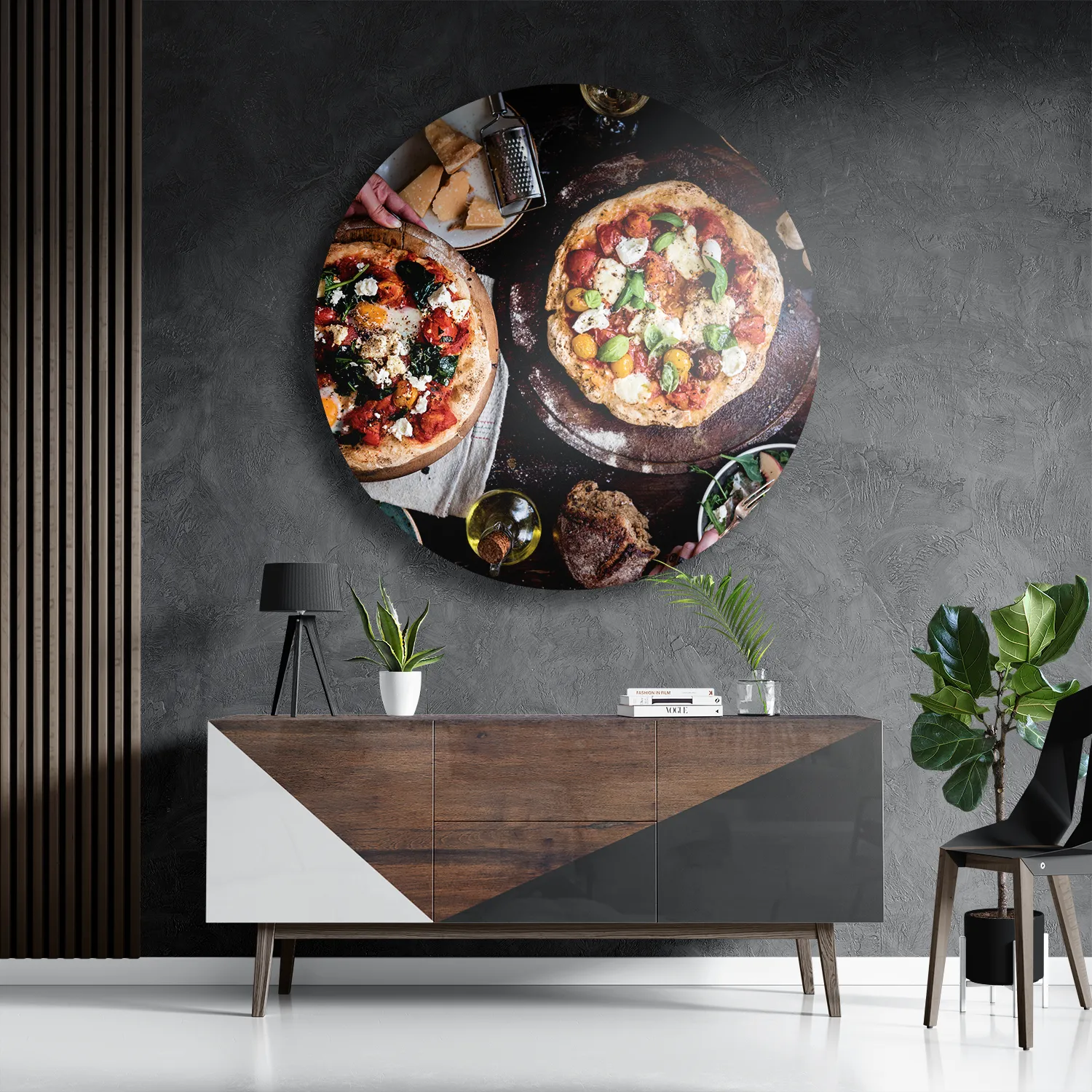 Schilderij Italiaans Restaurant Rond – Muurcirkel Template TP DB Rond Eten En Drinken 60 3