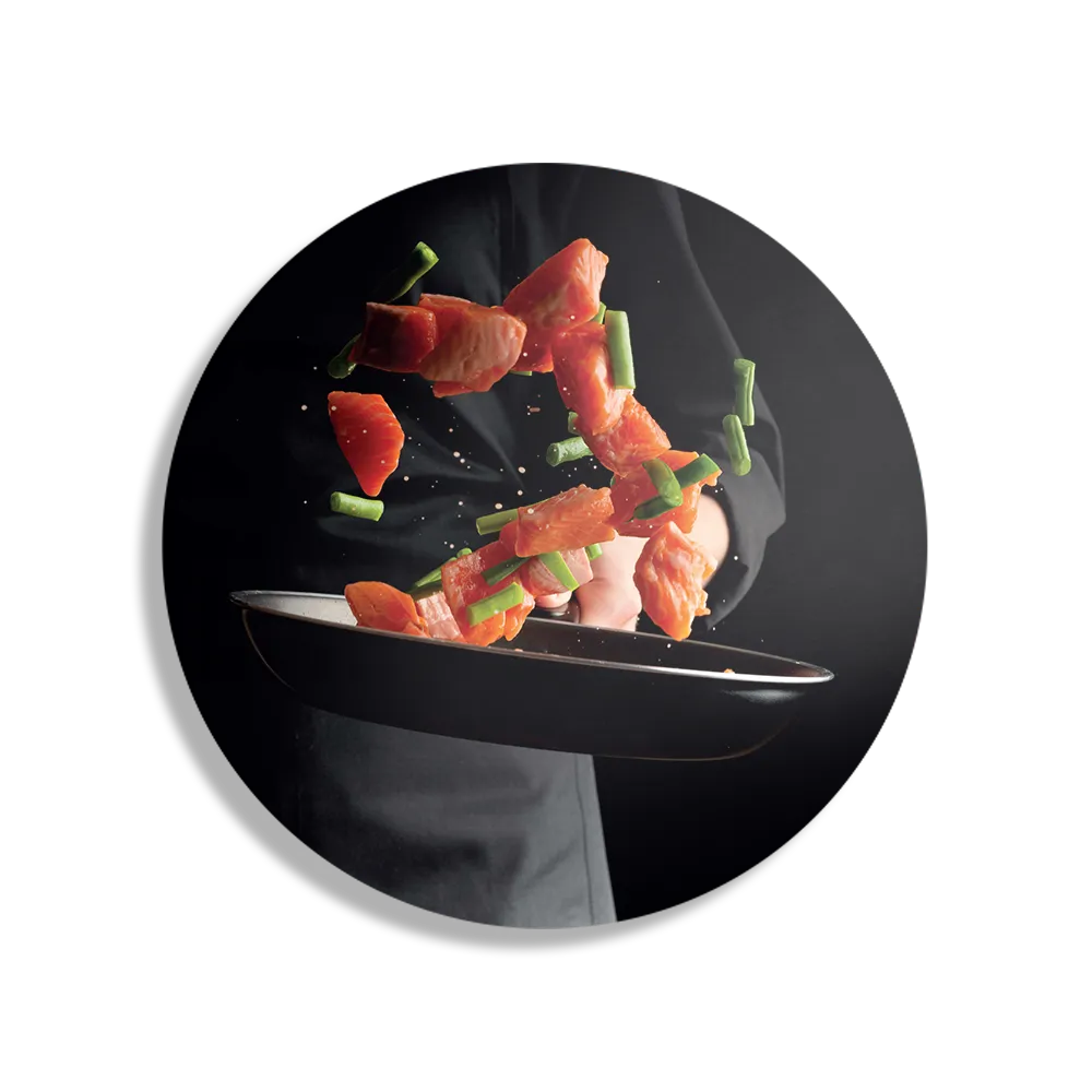 Schilderij Zalm Wokken Rond – Muurcirkel Template TP DB Rond Eten En Drinken 64 1