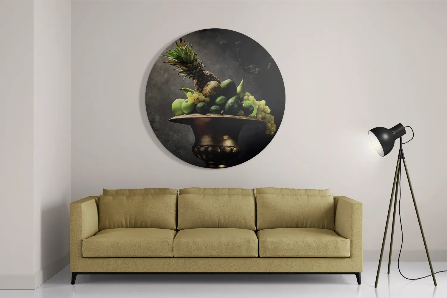 Schilderij Fruit Schaal 01 Rond – Muurcirkel Template TP DB Rond Eten En Drinken 74 2