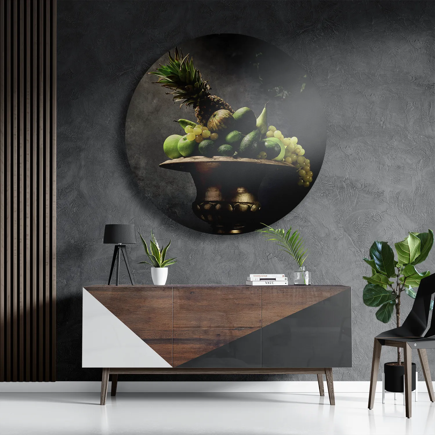 Schilderij Fruit Schaal 01 Rond – Muurcirkel Template TP DB Rond Eten En Drinken 74 3