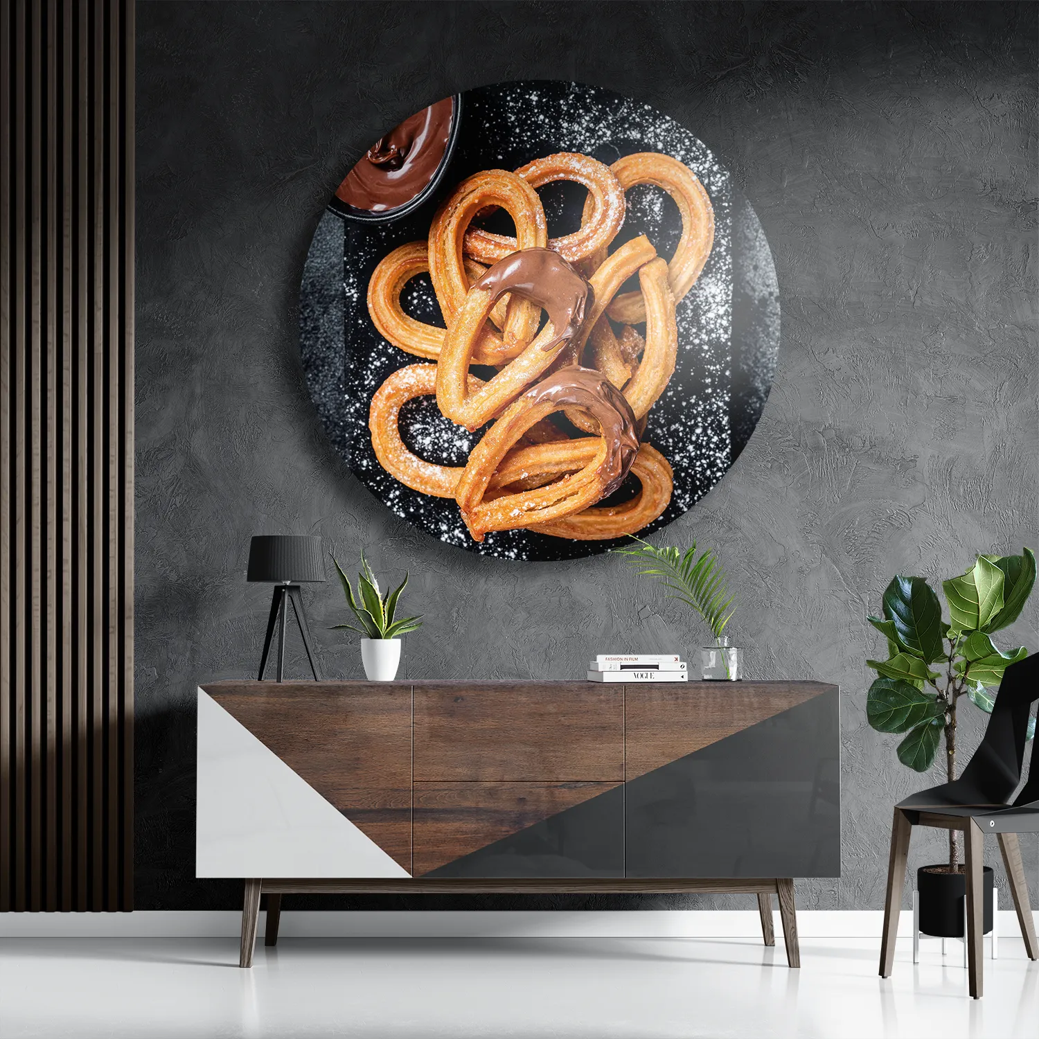 Schilderij Churros Rond – Muurcirkel Template TP DB Rond Eten En Drinken 76 3