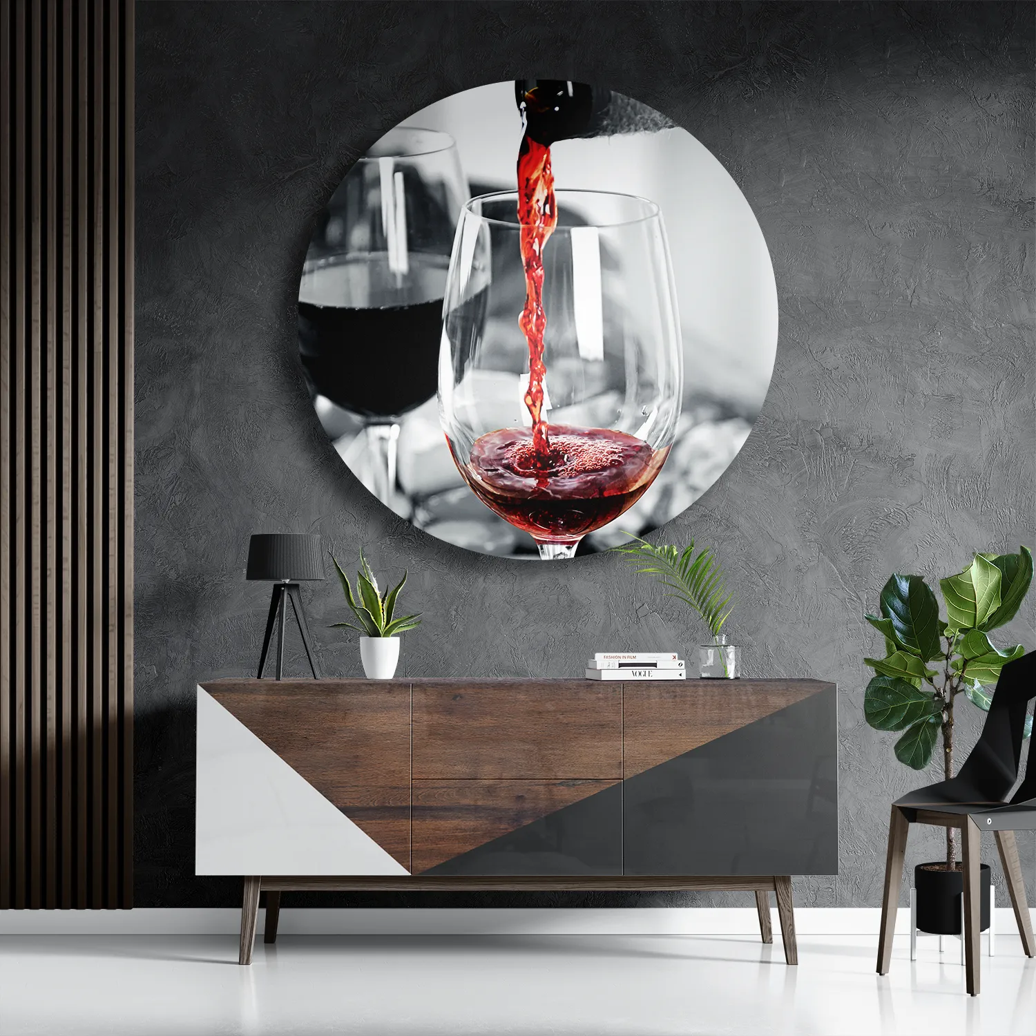 Schilderij Red Red Wine 02 Rond – Muurcirkel Template TP DB Rond Eten En Drinken 79 3