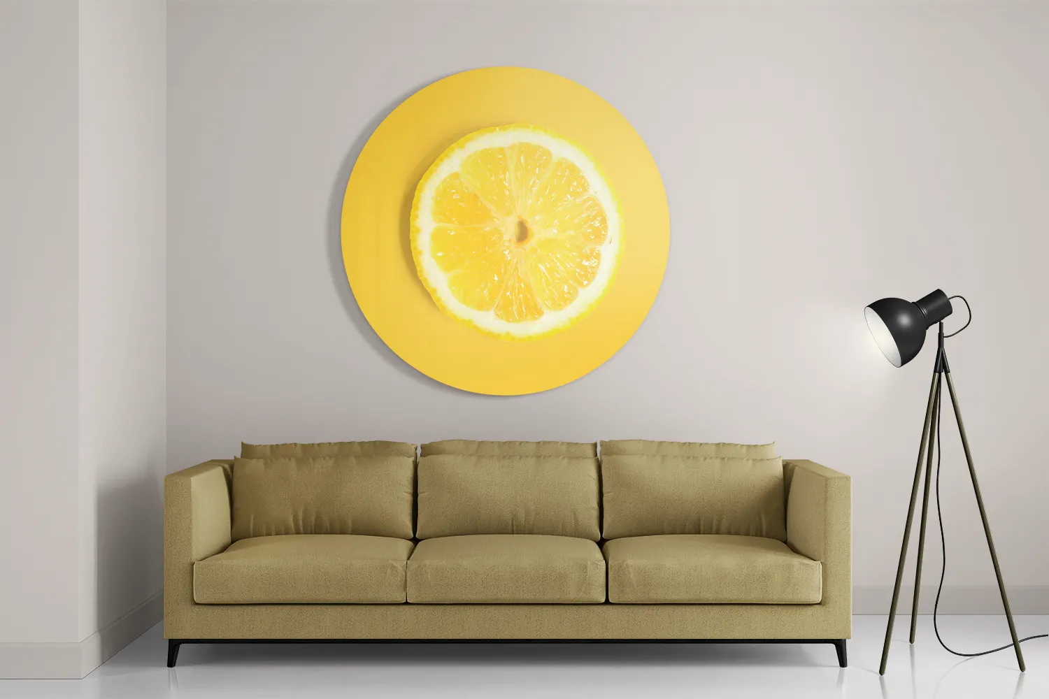Schilderij Citroenschijfje Rond – Muurcirkel Template TP DB Rond Eten En Drinken 8 2