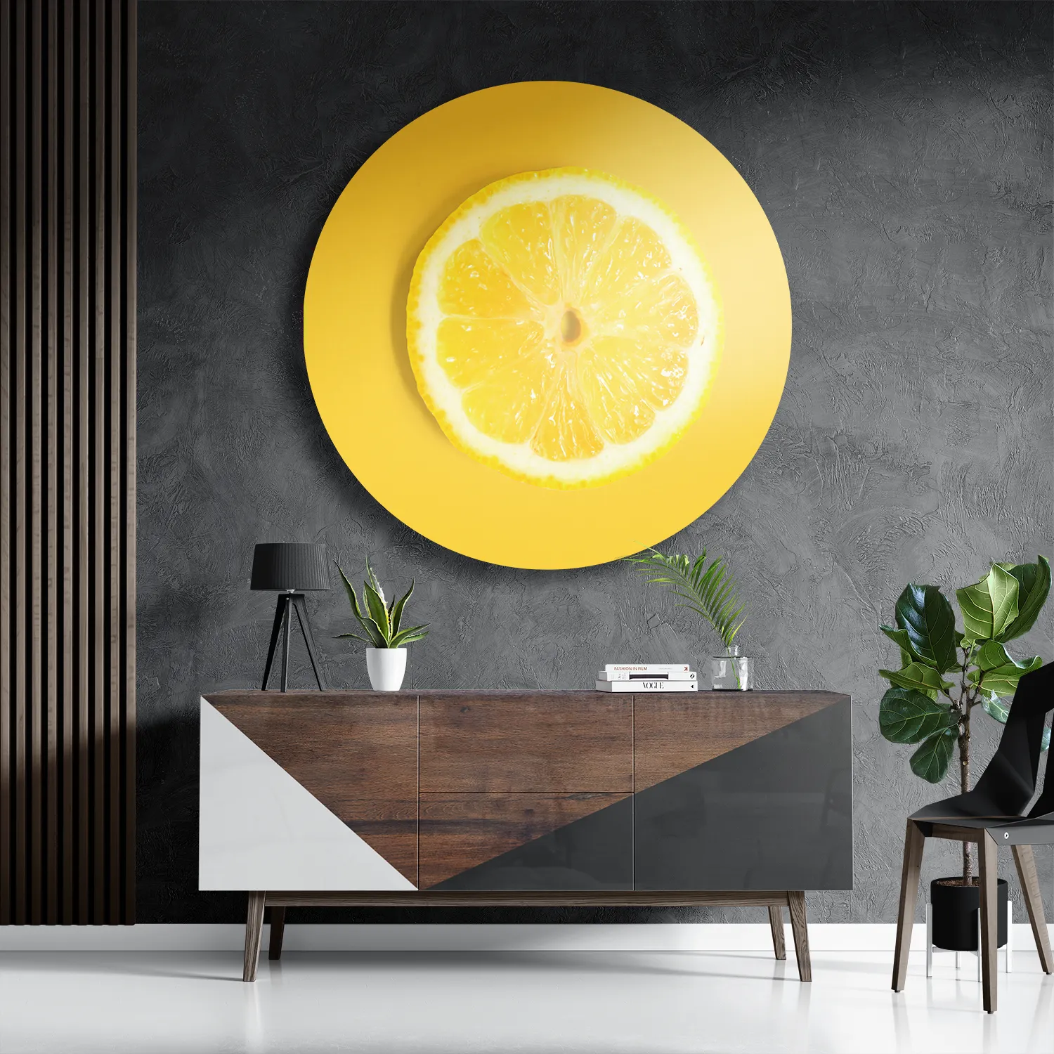 Schilderij Citroenschijfje Rond – Muurcirkel Template TP DB Rond Eten En Drinken 8 3