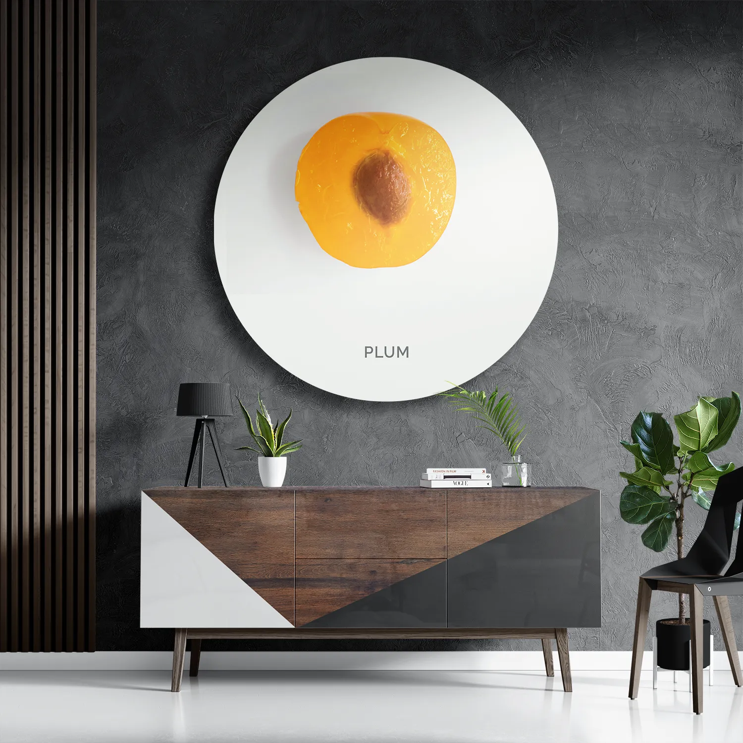 Schilderij Plum Pruim Oranje Rond – Muurcirkel Template TP DB Rond Eten En Drinken 9 3