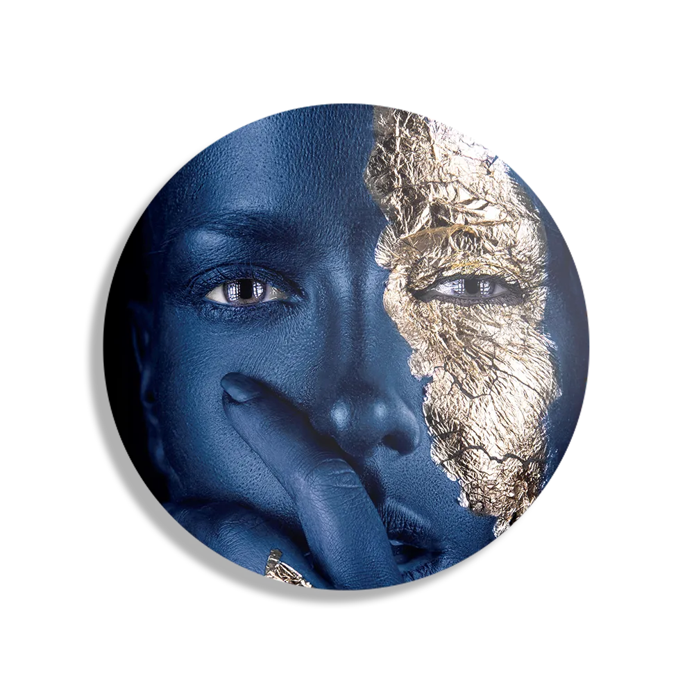 Schilderij Golden Whoman 01 Rond – Muurcirkel Template TP DB Rond Lifestyle 12 1