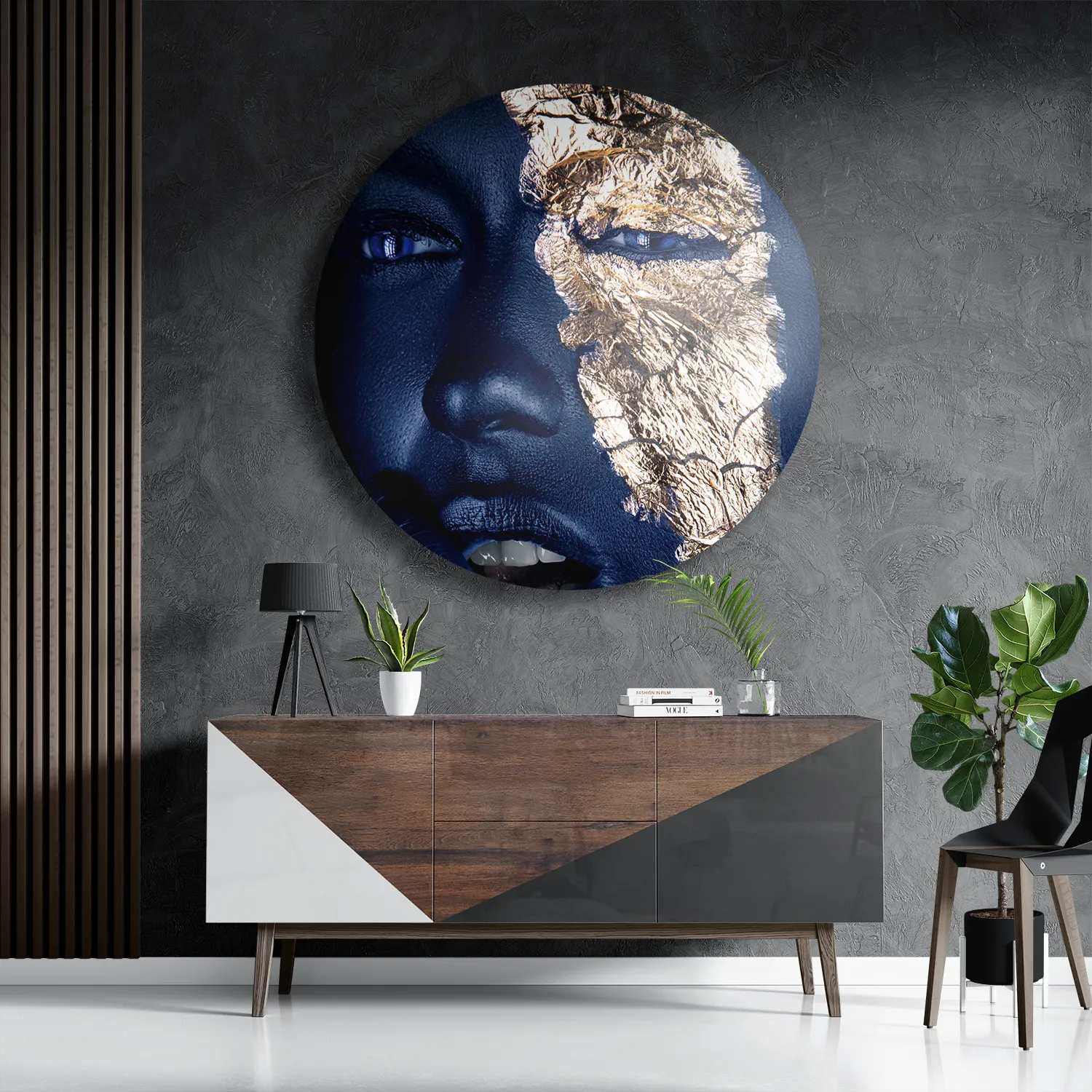 Schilderij Golden Whoman 04 Rond – Muurcirkel Template TP DB Rond Lifestyle 15 3