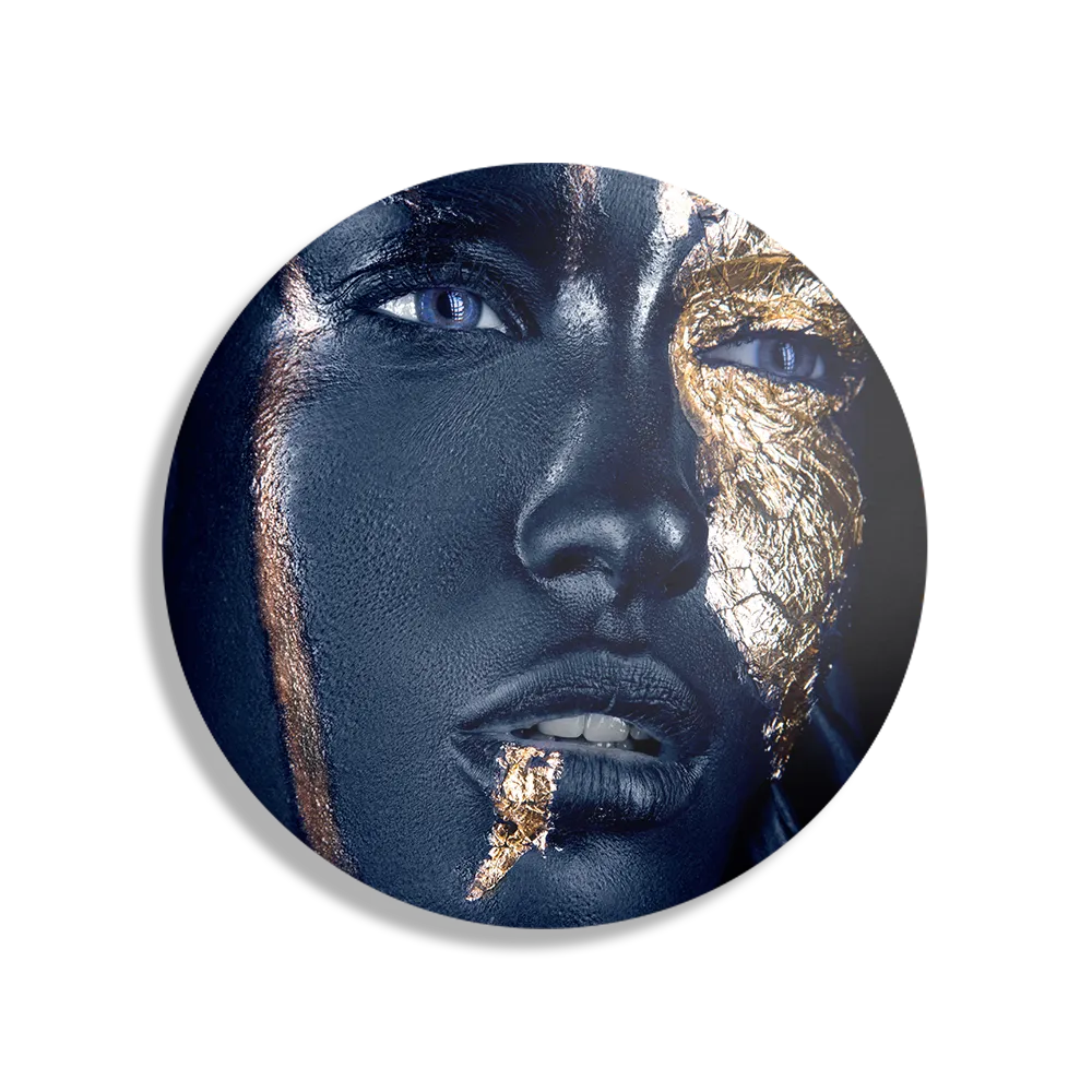 Schilderij Golden Whoman 05 Rond – Muurcirkel Template TP DB Rond Lifestyle 16 1