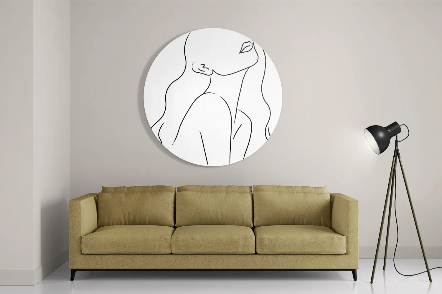 Schilderij Afwezig Model Rond – Muurcirkel Template TP DB Rond Lifestyle 7 2