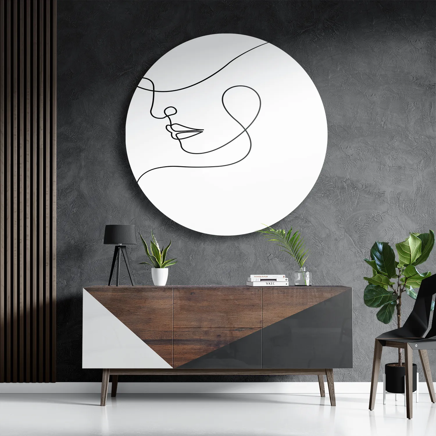 Template_TP_DB_Rond_Lifestyle_8-3 Schilderij De Golvende Dikke Kaaklijn Rond – Muurcirkel Template TP DB Rond Lifestyle 8 3