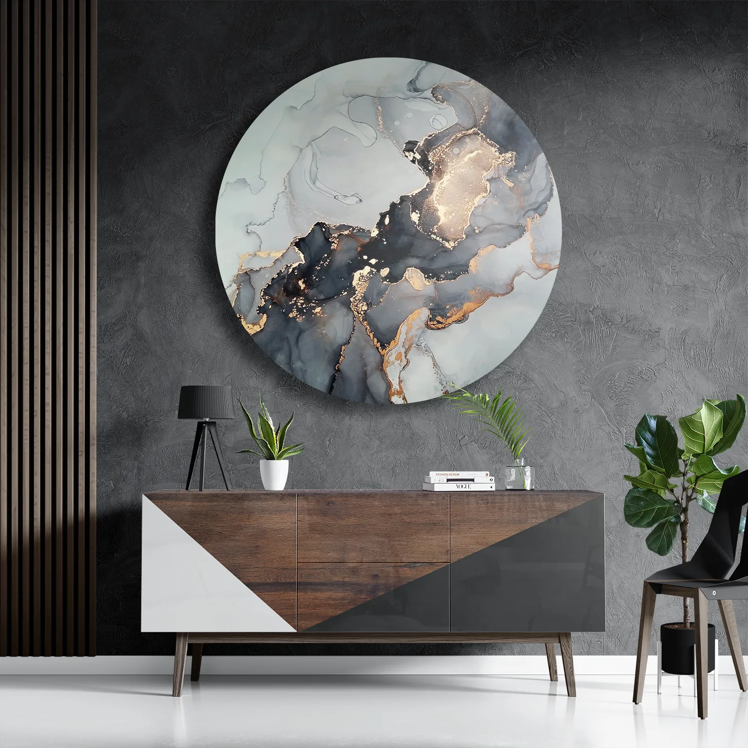 Schilderij Marmer Look Hotel Chique 01 Rond – Muurcirkel Template TP DB Rond Marmer 19 3