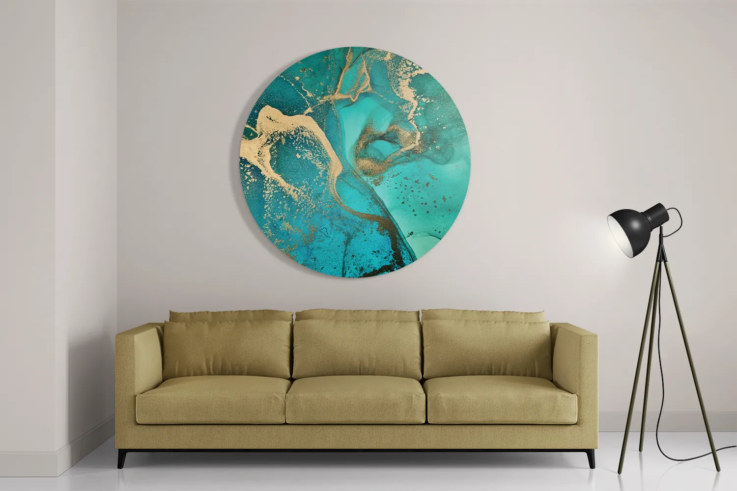 Schilderij Marmer Look Colored 03 Rond – Muurcirkel Template TP DB Rond Marmer 23 2