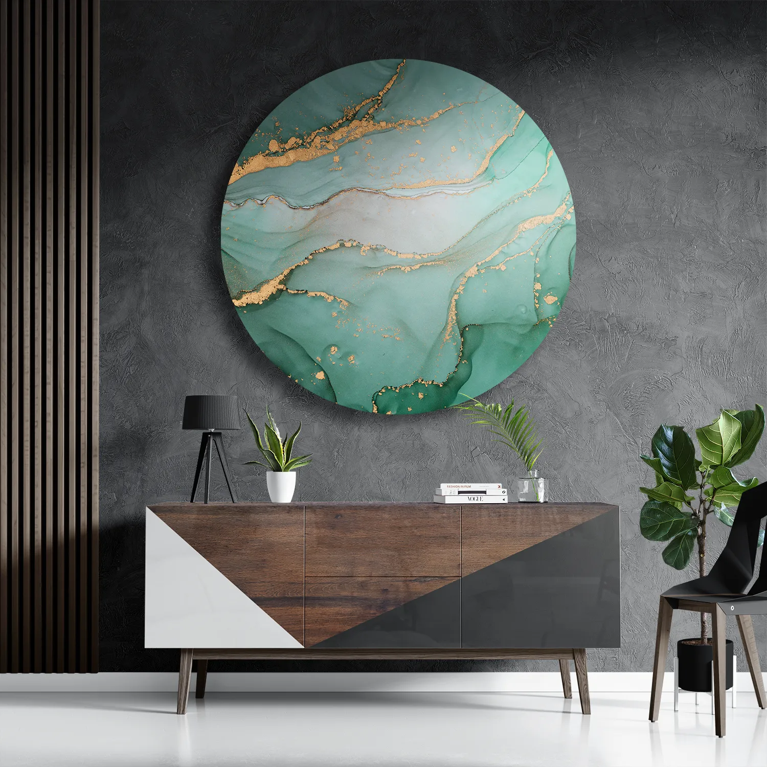 Schilderij Marmer Look Colored 06 Rond – Muurcirkel Template TP DB Rond Marmer 26 3