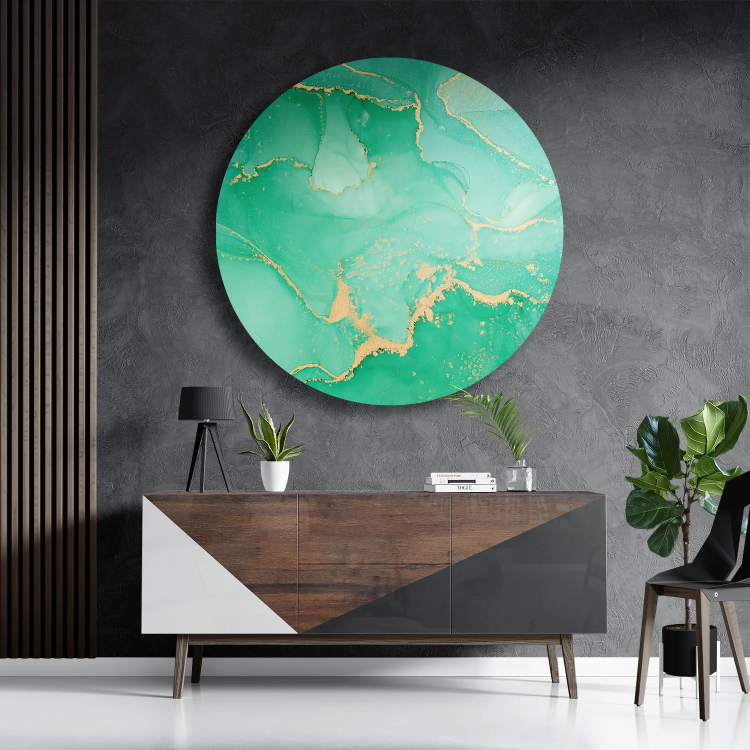 Schilderij Marmer Look Colored 07 Rond – Muurcirkel Template TP DB Rond Marmer 27 3