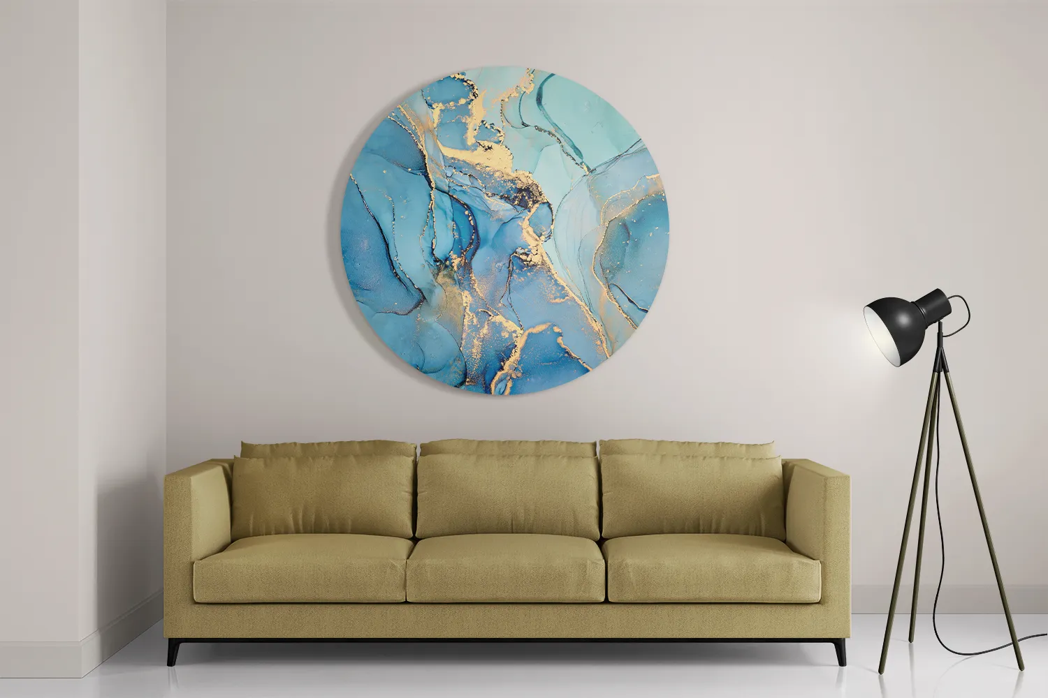 Schilderij Marmer Look Colored 08 Rond – Muurcirkel Template TP DB Rond Marmer 28 2