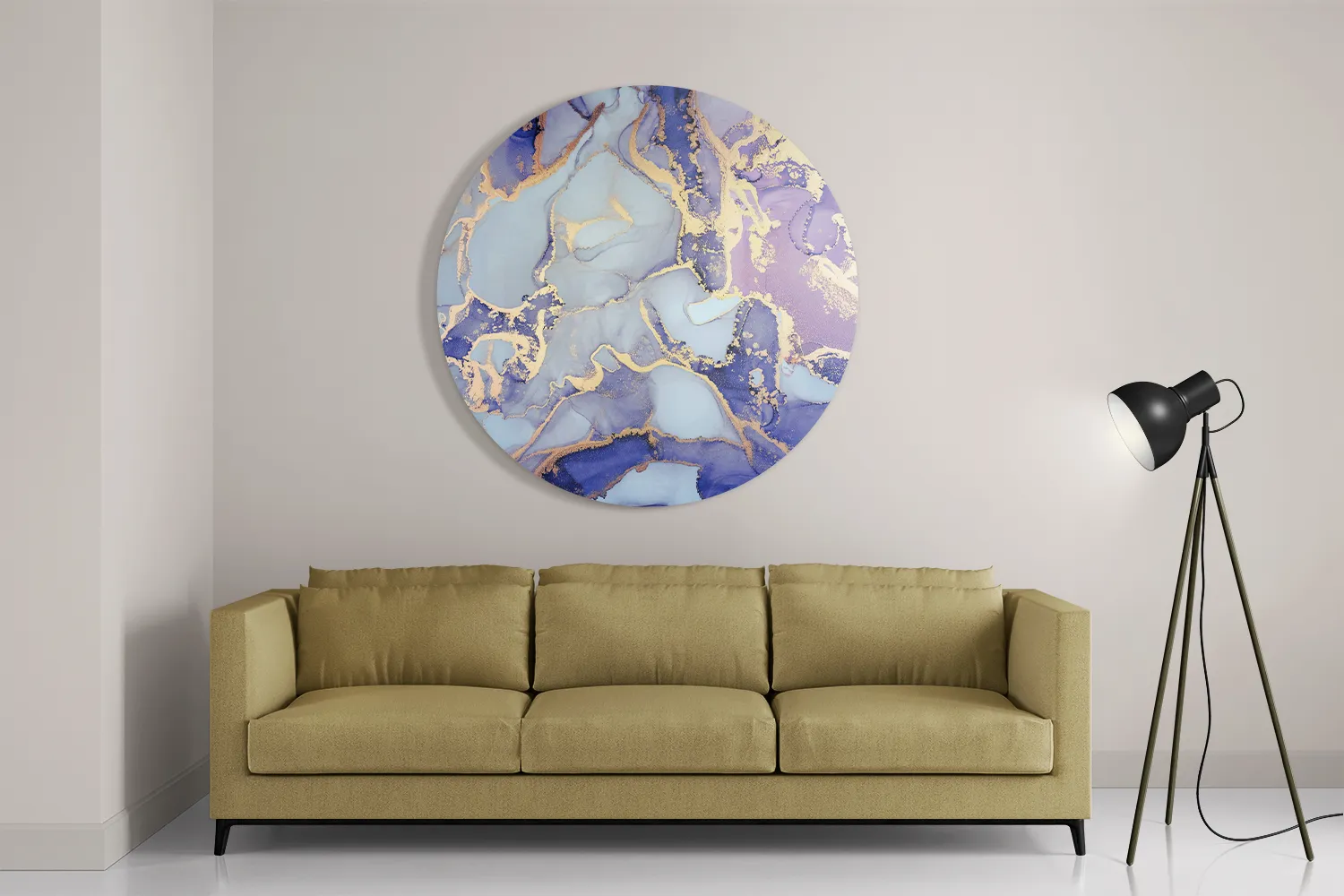 Schilderij Marmer Look Colored 09 Rond – Muurcirkel Template TP DB Rond Marmer 30 2