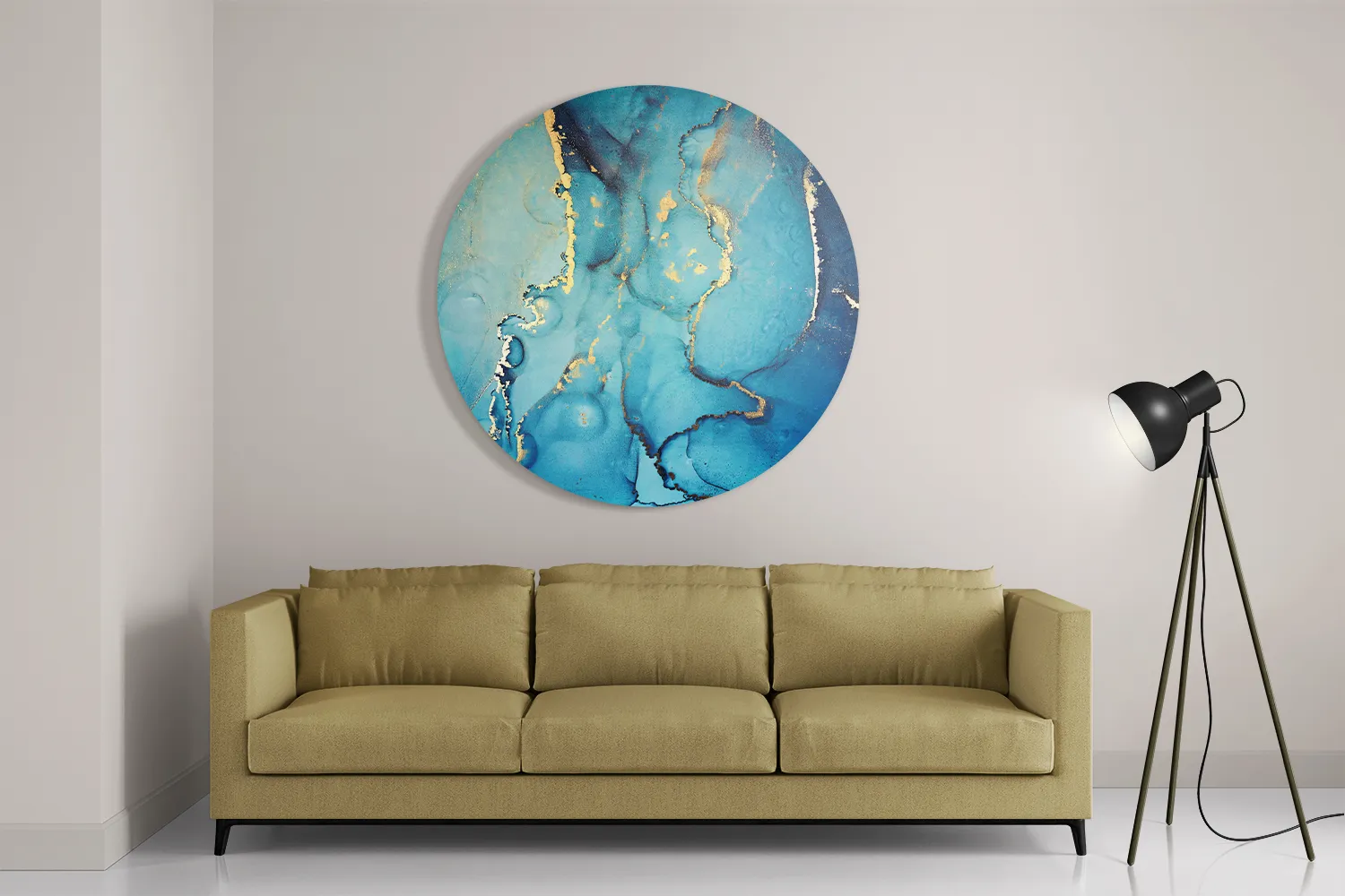 Schilderij Marmer Look Colored 010 Rond – Muurcirkel Template TP DB Rond Marmer 33 2