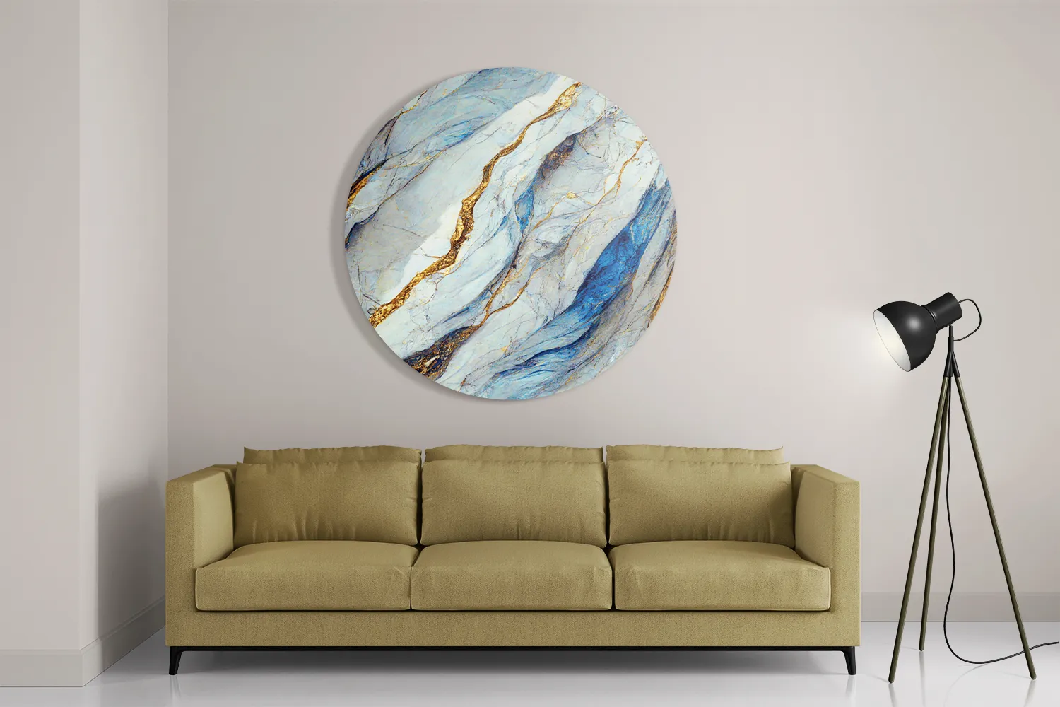 Schilderij Marmer Look Rustgevend Maar Kleurrijk 02 Rond – Muurcirkel Template TP DB Rond Marmer 35 2